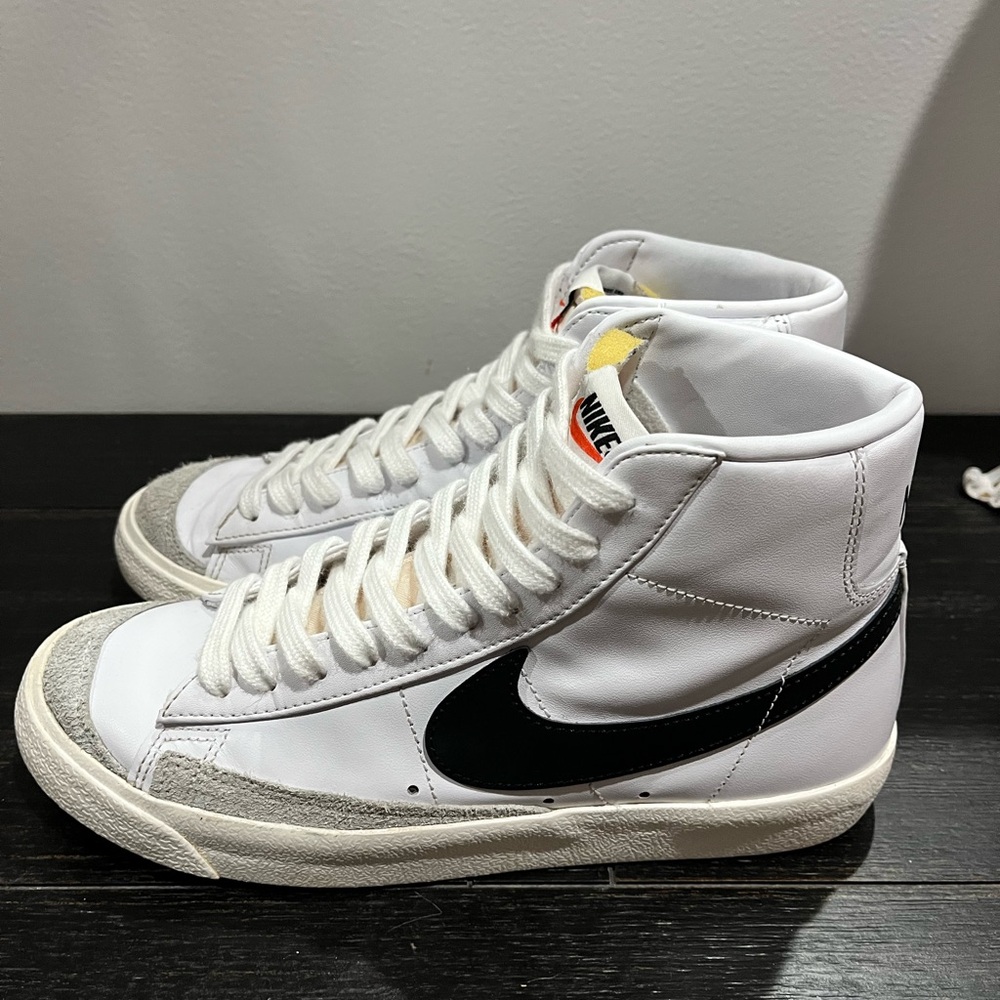 Nike White and Black High-Top Sneakers